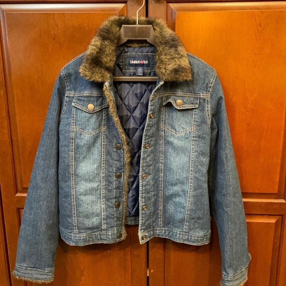 - Limited too Fur lined denim jacket size XL